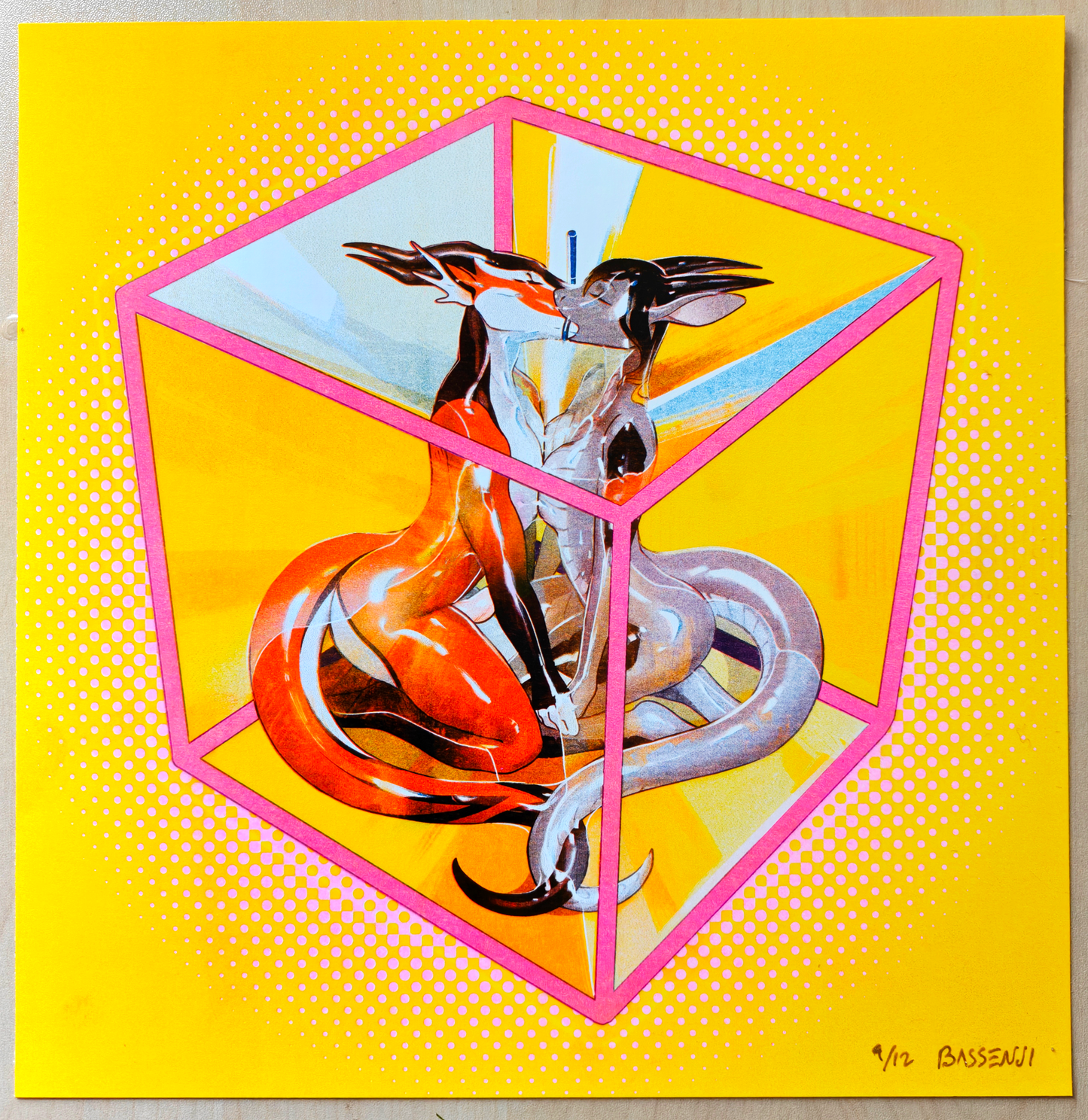 Cube Kiss - Limited Edition Riso Print