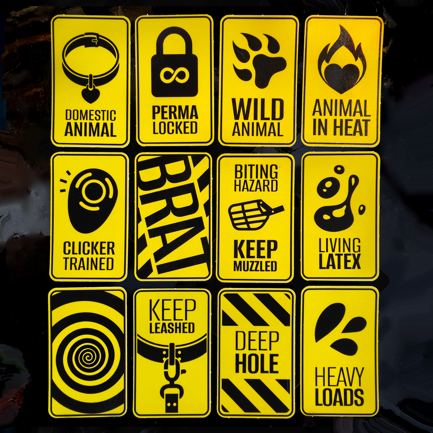 Hazard stickers (12 variants)
