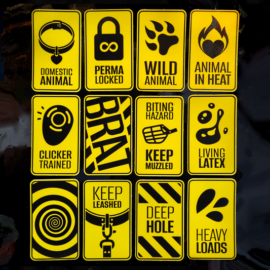 Hazard stickers (12 variants)
